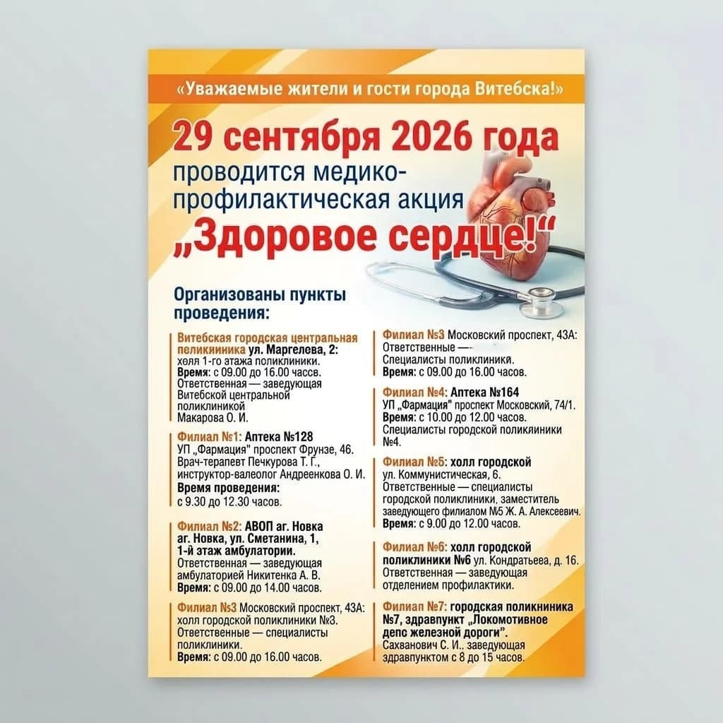 Республиканский марафон «Сохраним сердце здоровым» стартует 29 сентября.